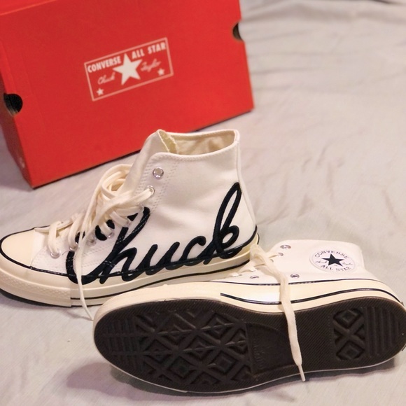 Cursive Chuck Taylor Converse Sneakers - Picture 3 of 12